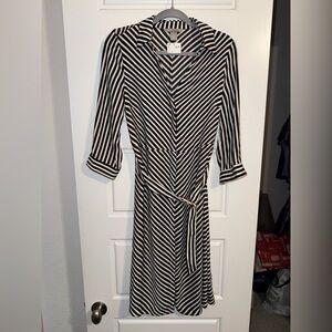 NWT H&M Diagonal Striped Long Sleeve Dress